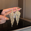 Retro long advanced earrings with tassels, European style, diamond encrusted, bright catchy style, high-quality style, internet celebrity, wholesale