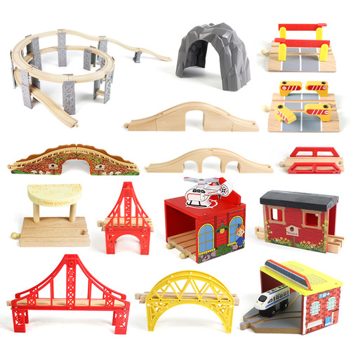 EDWONE Wooden Track Magnetic Train Toy Wooden Track Scene Accessories Beech Track Children's Toys Wholesale