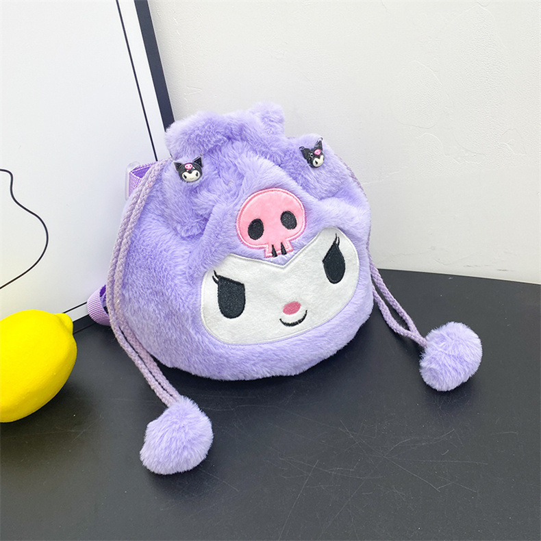 メーカー卸売ベルベットバッグ玩具クロミ斜めショルダーバッグいちご熊ぬいぐるみ日系ハンドバッグサンリオ|undefined