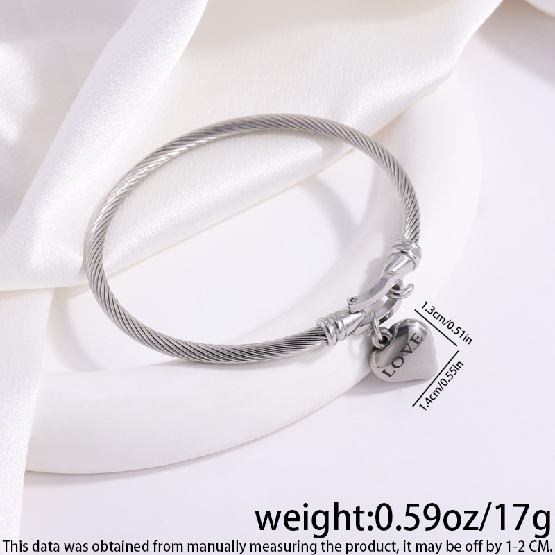 Brazalete de acero de titanio LOVE pareja amor universal hebilla de herradura de caballo pulsera de acero inoxidable niñas pulsera de personalidad de alto nivel