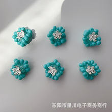 五角花手工串珠辅料耳钉发饰配件服装毛衣装饰钉珠鞋花帽子包包扣