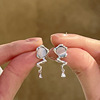 Small design metal universal zirconium, fashionable earrings, trend of season