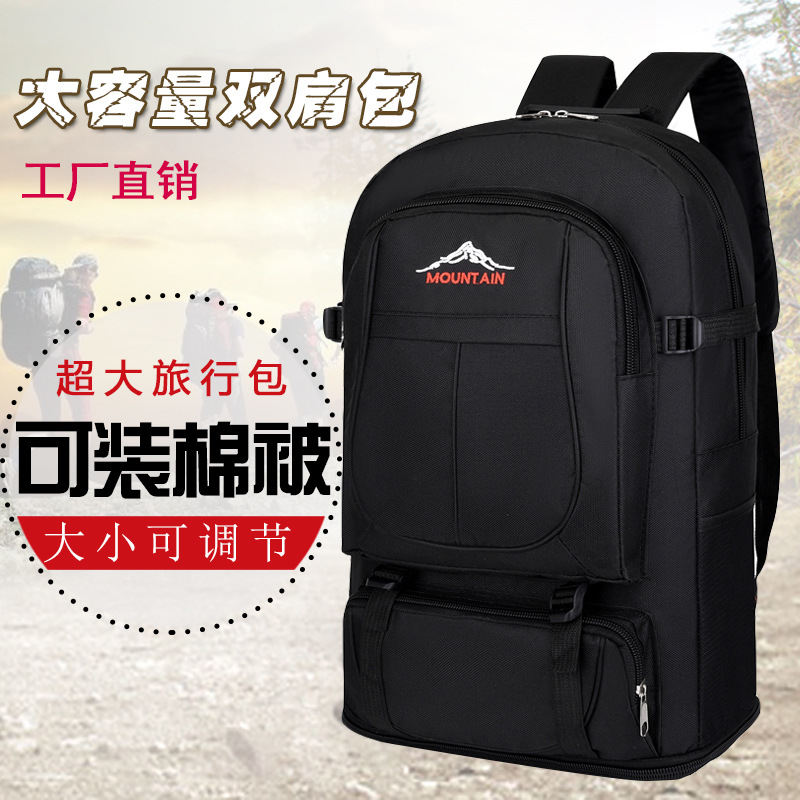 Big capacious backpack outside climbing for traveling