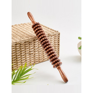 Wooden Muscle Relaxation Mace Massager Roller Fitness Meridian Yoga Stick Slimming Leg Cervical Spine Roller Massage Stick