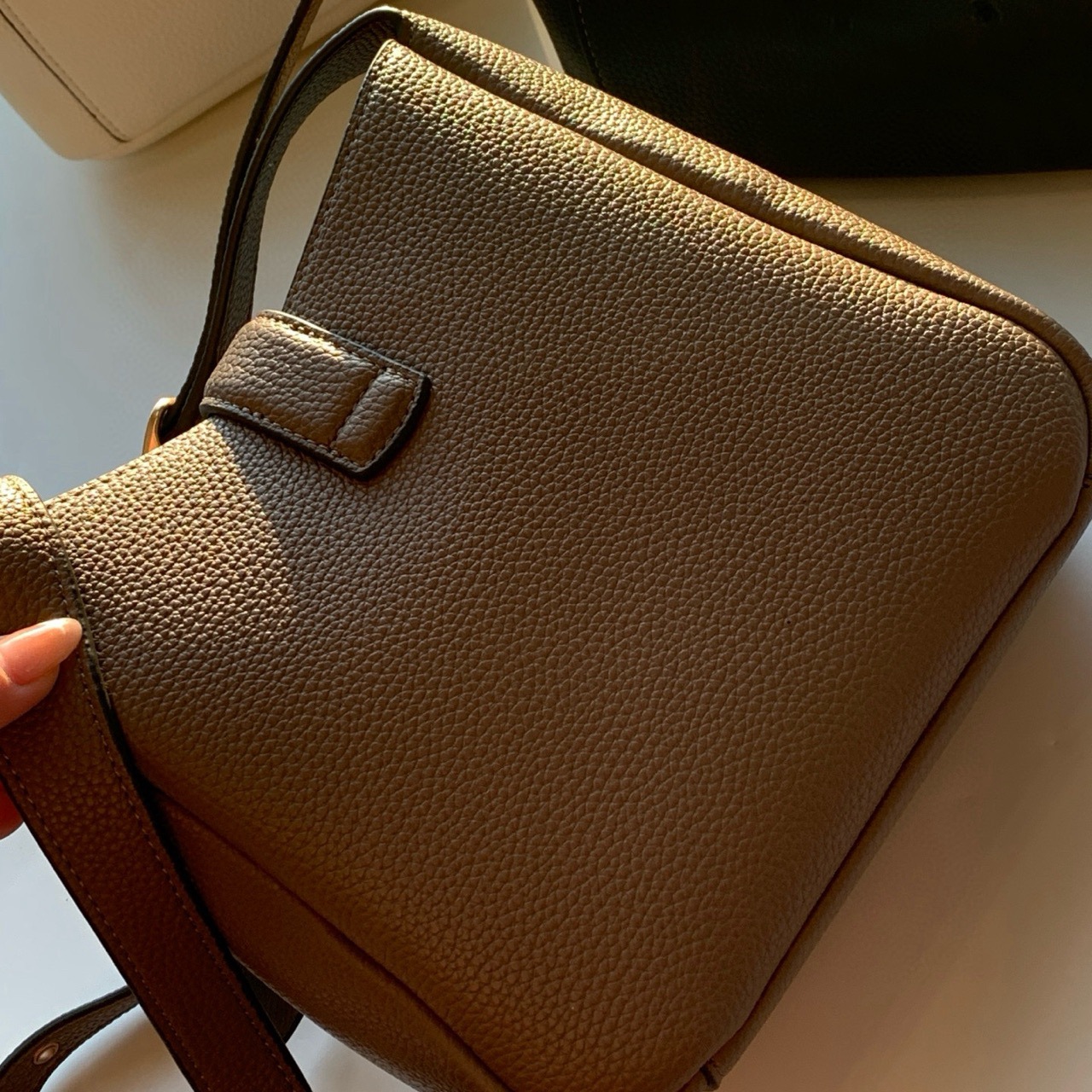 c家哈德利秋冬真皮高级麂皮包单肩包通勤日常手提包真皮斜跨女包