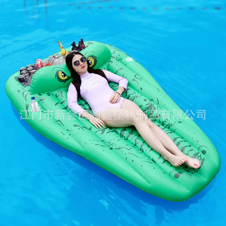 充气动物浮床大鳄鱼坐骑水上浮排潜水便携可折叠浮具大浮力充气式
