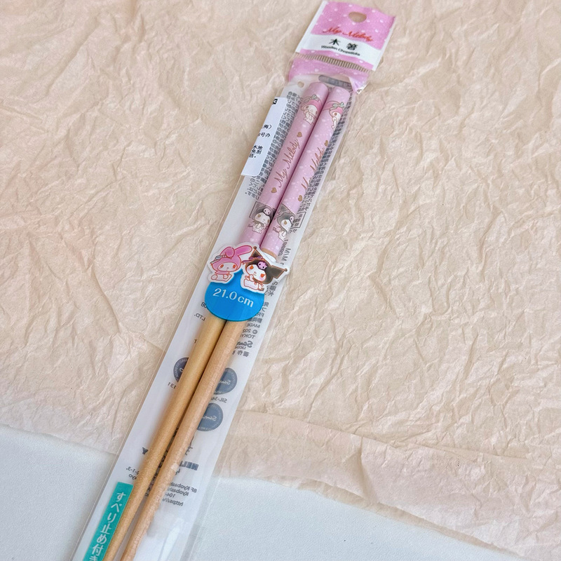 正版三丽鸥玉桂狗美乐蒂儿童筷子学生ins可爱少女心吃饭竹筷便携|undefined