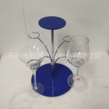 一层4杯架酒杯架，顶部可印logo