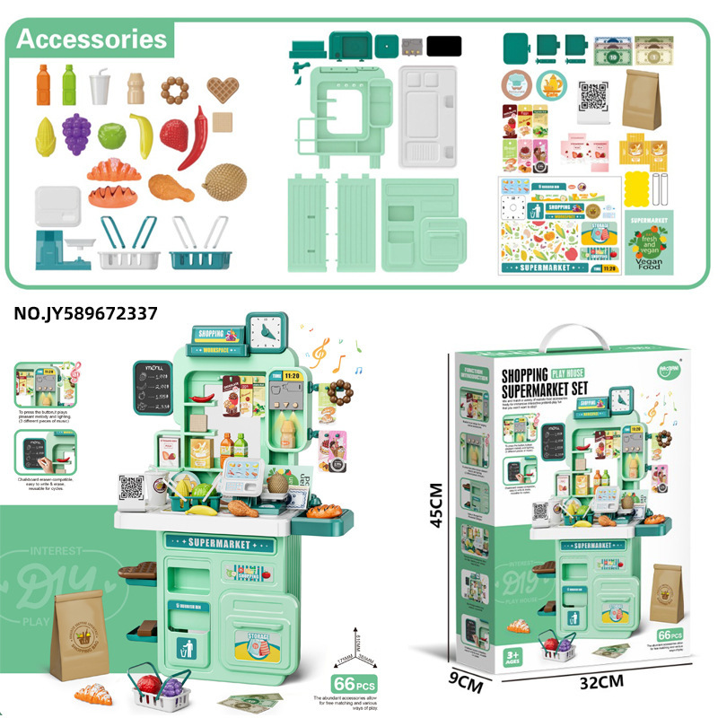 Simulación transfronteriza de sonido y luz infantil cocina mesa de comedor postres herramientas de barbacoa mesa de tocador conjunto de juguetes médicos caseros