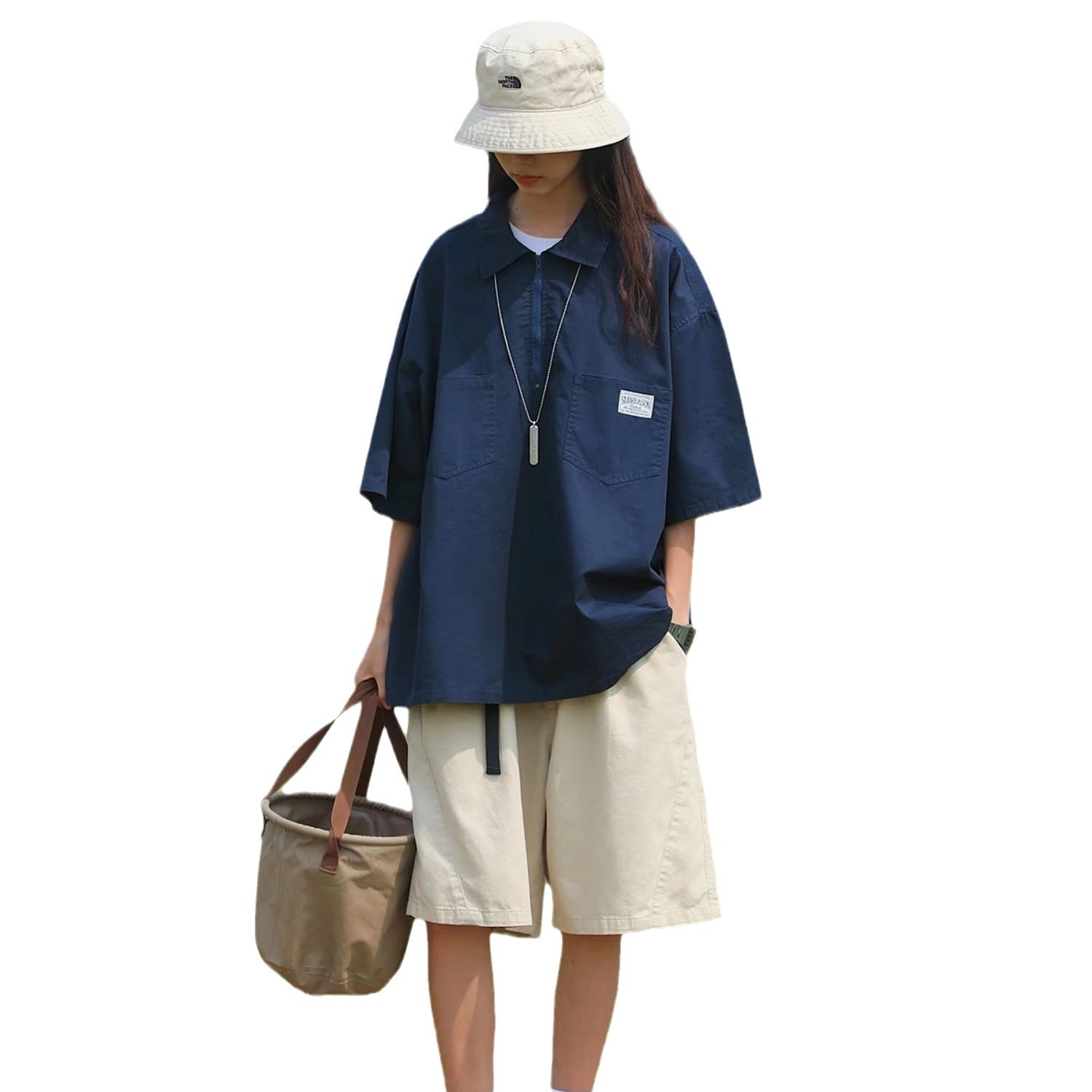 Camiseta POLO para hombre, solapa, camiseta de manga corta, moda, gris simple, ropa superior, ropa de verano, ropa de hombre, media manga suelta de verano