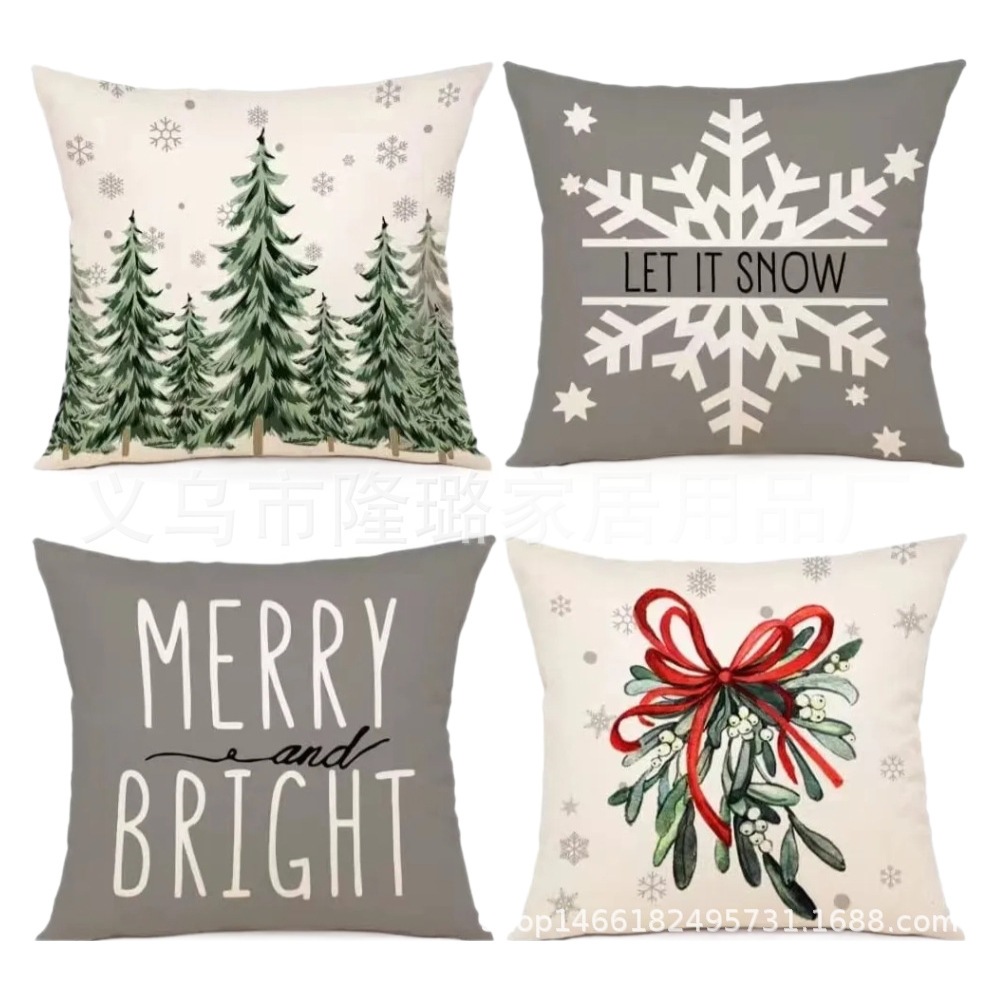 Navidad almohada cubierta de decoración para el hogar almohada de la sala de estar sofá cojín cubierta de dormitorio almohada de cabeza fábrica al por mayor
