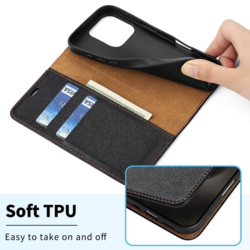 Leather Wallet Case For Iphone 17 With 16 Card Slots Protection_voghion.com