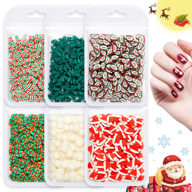 Christmas Nail Art Soft Pottery Sequins Makeup Nail Art Sequins Jewelry Snowflake Santa Claus Tree Glitter Powder