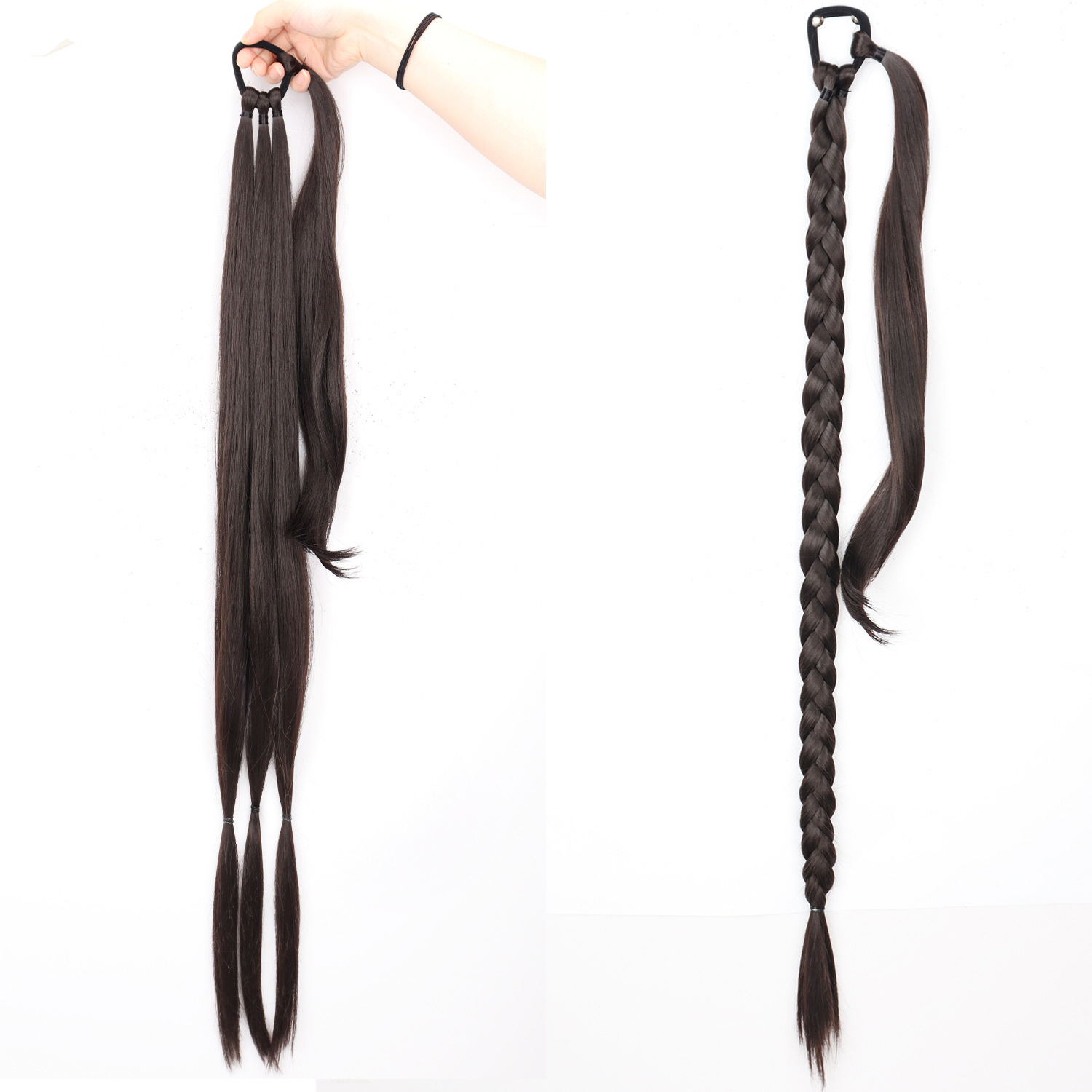 Perucas de cola de caballo mujer enredada moda extensión de cabello cola de caballo fibra sintética peruca cola de caballo peruca