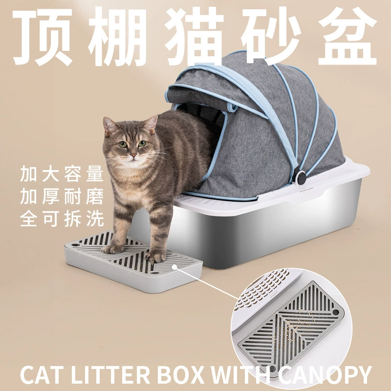 Домашние животные цельный потолок из нержавеющей стали для кошачьих песочных раковин Антикоррозионная и герметичность