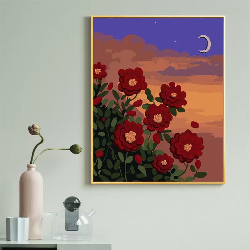 Camelia bajo la luna