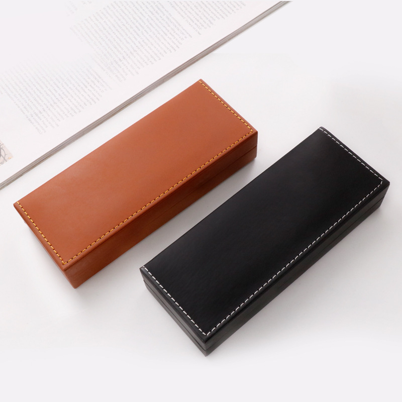 Brown polyurethane pencil case