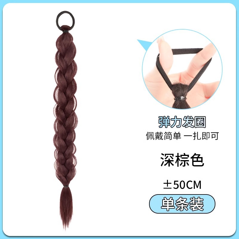 Pelucina trenzada mujer alta cola de caballo nuevo estilo chino dulce trenzado natural trenzada larga trenzada de boxeo doble caballo trenzado pelucina