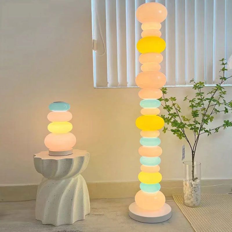 Rainbow Candy Floor Lamp for Children's Room, Girly Bedroom, Living Room, Macaron Multi-Color Ins-Style Ambiance Standing Lamp