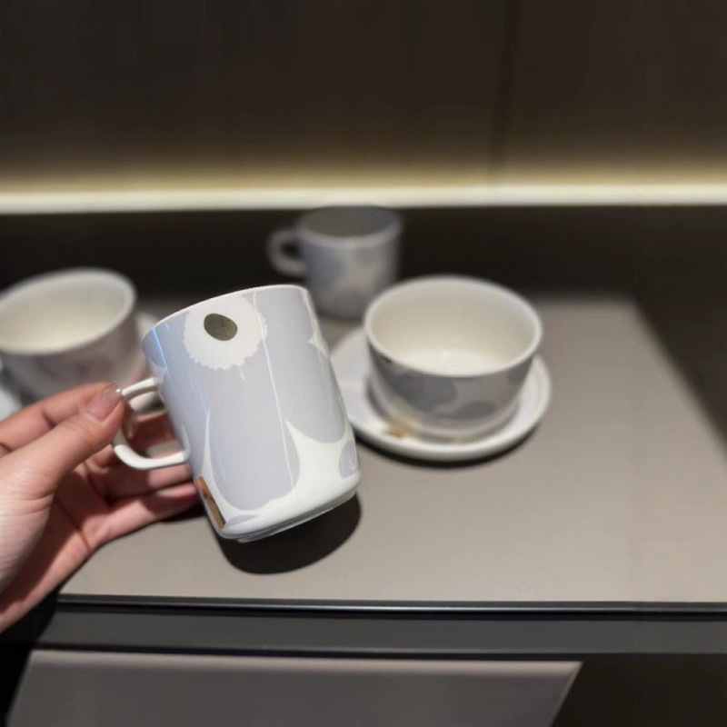 Mari＊kko日本马克杯咖啡杯碟套装家用早餐杯碟盘子礼盒装|undefined