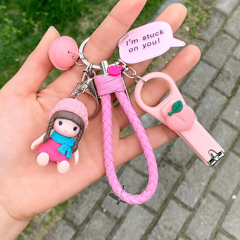 漫画かわいいキーホルダークリエイティブカップルペンダントインターネット有名人のペンダントバッグ絶妙な爪切り耳かきキーチェーン|undefined