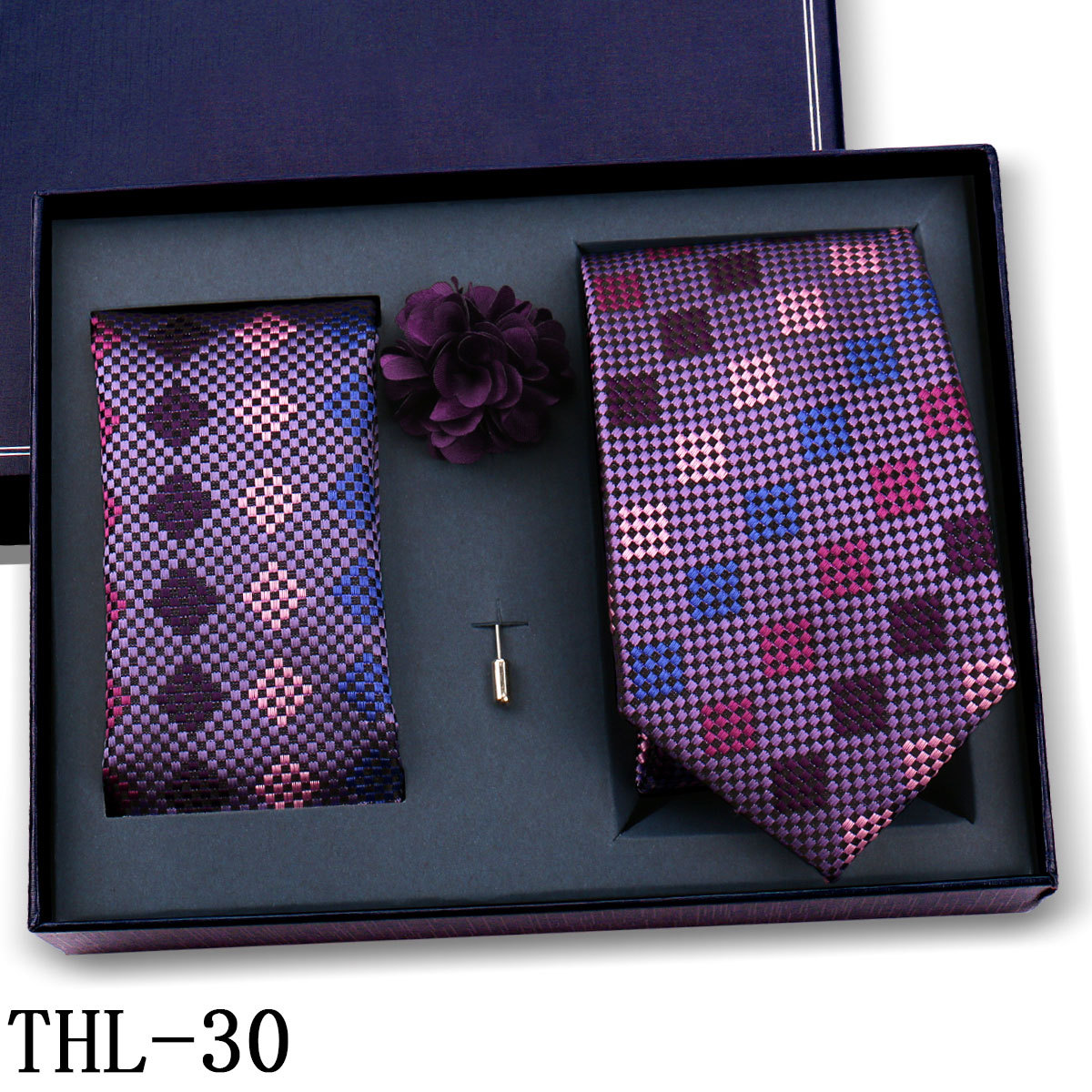Juego de Corbata y Pañuelo para Hombre Poliéster para Bodas y Eventos de Negocios image 36