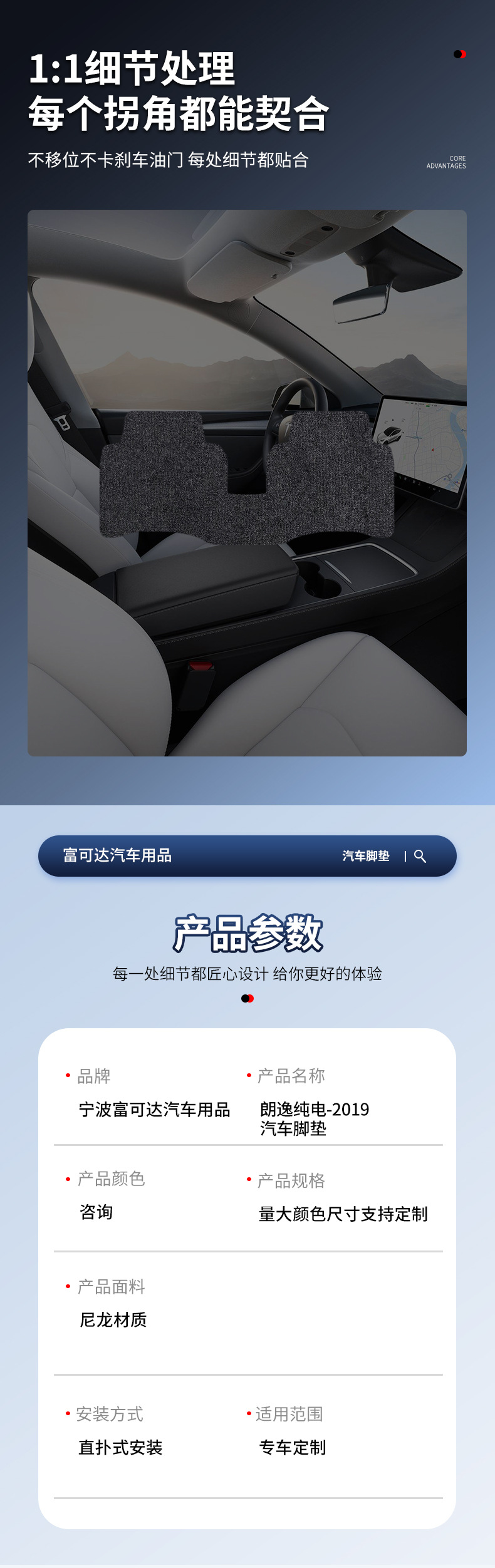 Suitable for Saic 2019-2020 Lavida Qihang Model Nylon Car Floor Mats, Black Nylon Material Wholesale