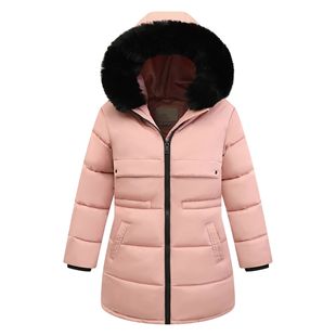 2024 Winter Mid-Length Quilted Children's down Jacket for Older Boys and Girls, Us Size, Thickened
