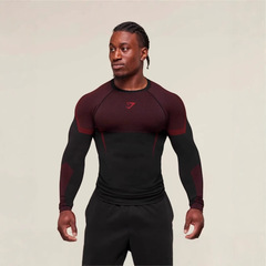 GYMSHARK フィットネストップスメンズクロスボーダーホットタイツメンズランニングトレーニングシームレス Tシャツマッスルシャーク