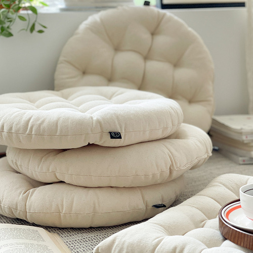 Japanese futon beautiful butt cushion thickened fabric round balcony bay window tatami solid color window sill floor meditation cushion