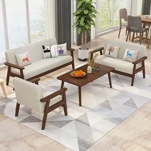Fabric Sofa 2025 New Small Apartment Living Room Combination Three-Seater Rental Office Simple Double Sofa