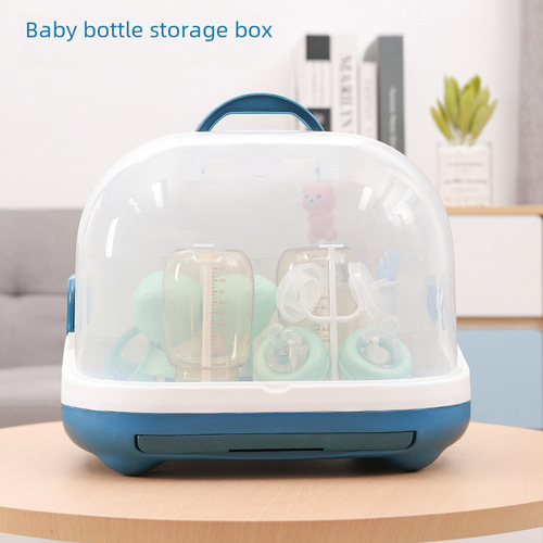 Portable Baby Dustproof Formula Organizing Storage Box Large Tableware Drain Drying Rack Baby Bottle Storage Cabinet