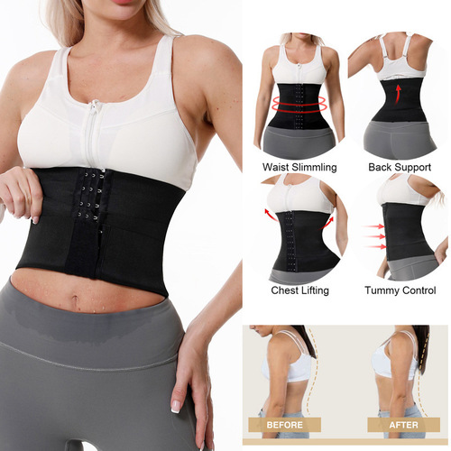 Amazon three belt buckle fitness waist girdle postpartum body shaping tightening belt waist restraint belt