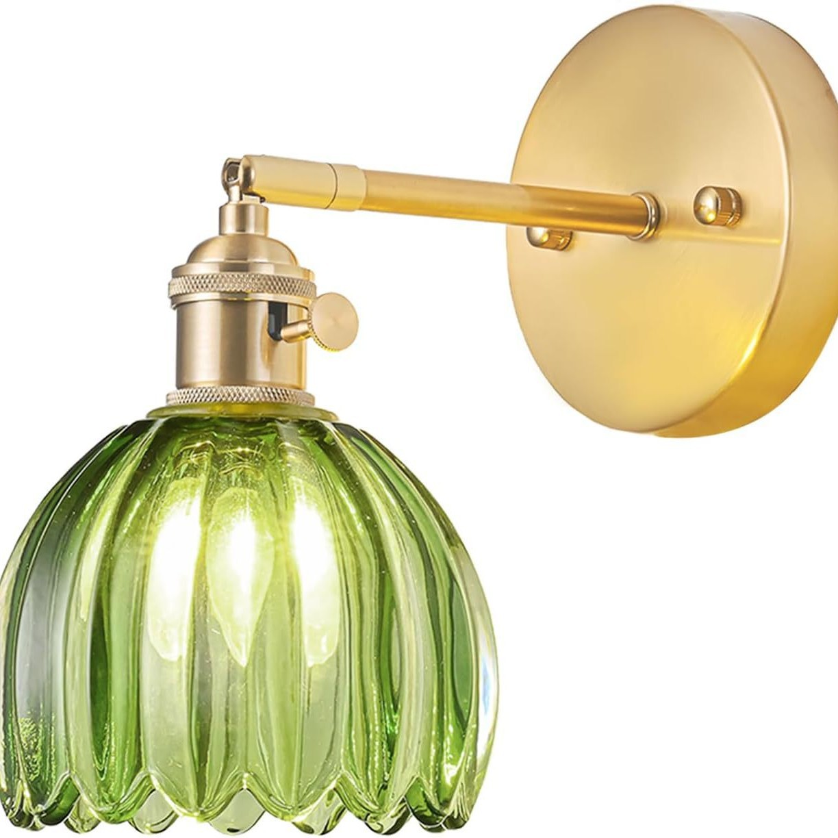 跨境复古花朵玻璃铁艺壁灯现代北欧床头壁灯简约卫生间浴室镜镜前