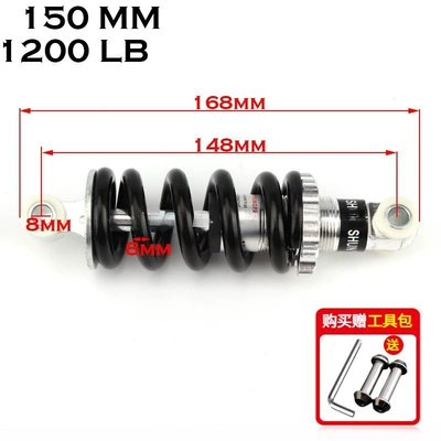 Motosiklet ləvazimatları və aksesuarları: hard springs, mid-mounted rear shock - hole-spacing-150mm-1200-lbs-comes-with-tool-kit