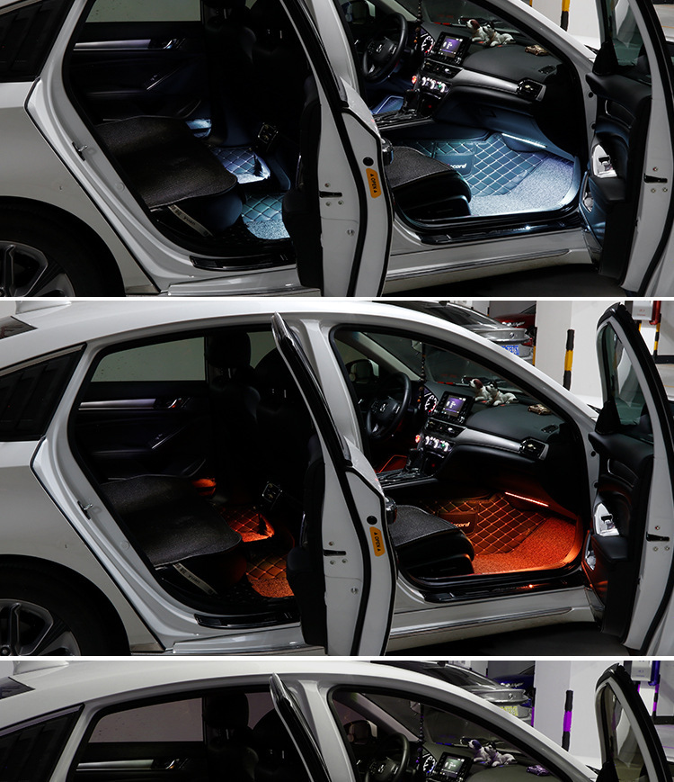 Cross-border hot-selling car interior atmosphere light modified car USB colorful RGB breathing foot Led music rhythm light