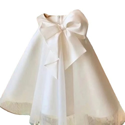 Child's dress for girls, baby's first birthday princess dress, children's party, little host, white piano performance outfit, foreign trade