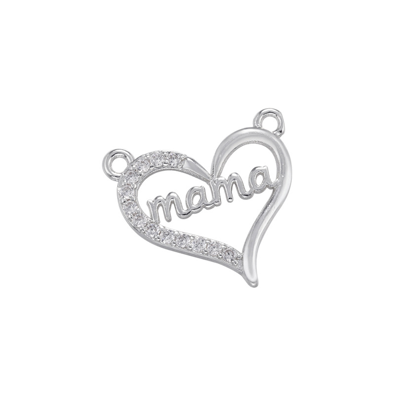 2g Weight Pendant Jewelry Making Type Zircon Inlay Material DIY Jewelry Accessories Classification 1 Piece Quantity Brass Material Letter, Heart Shape Pattern Plating, Inlay Design Simple Style Style 1 Piece Brass Zircon Letter Heart Shape Pendant 8