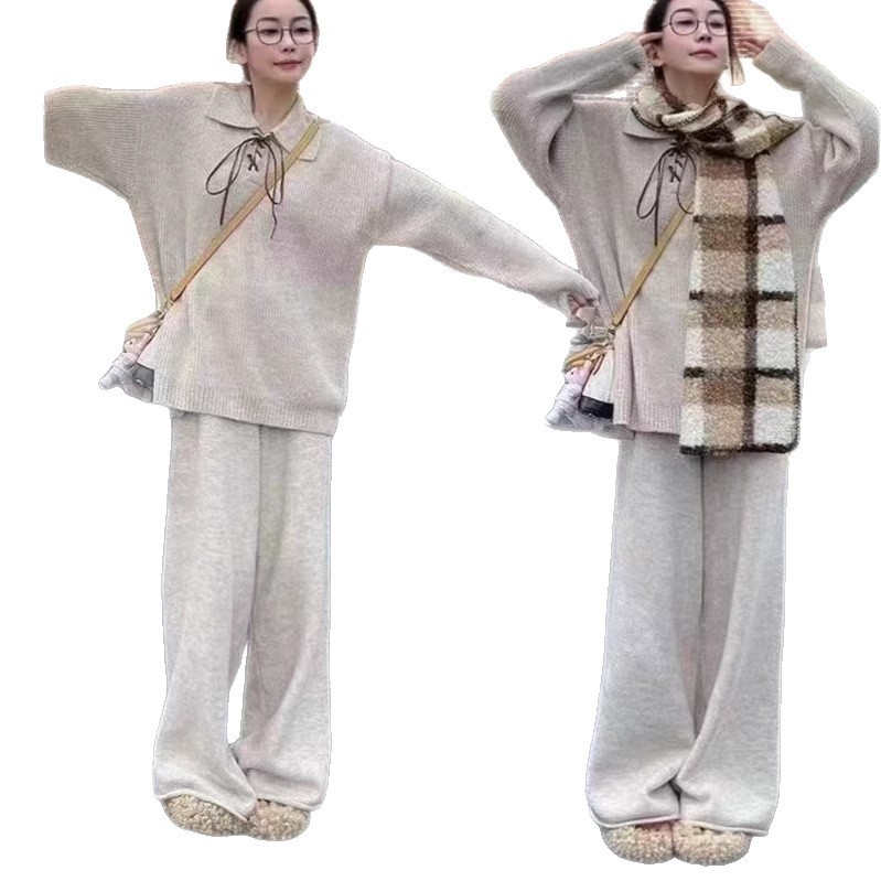 PH51901大爱美依缘2025秋季新款小个子宽松上衣阔腿裤减龄套装女|undefined