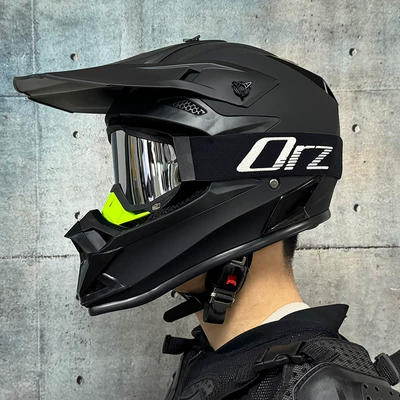 Motosiklet kaskı (dəbilqə) – Men and Women Go-Kart Rally Helmet - matte-black-with-orz-black-frame-silver-mirror-comes-with-gloves-and-mask-s