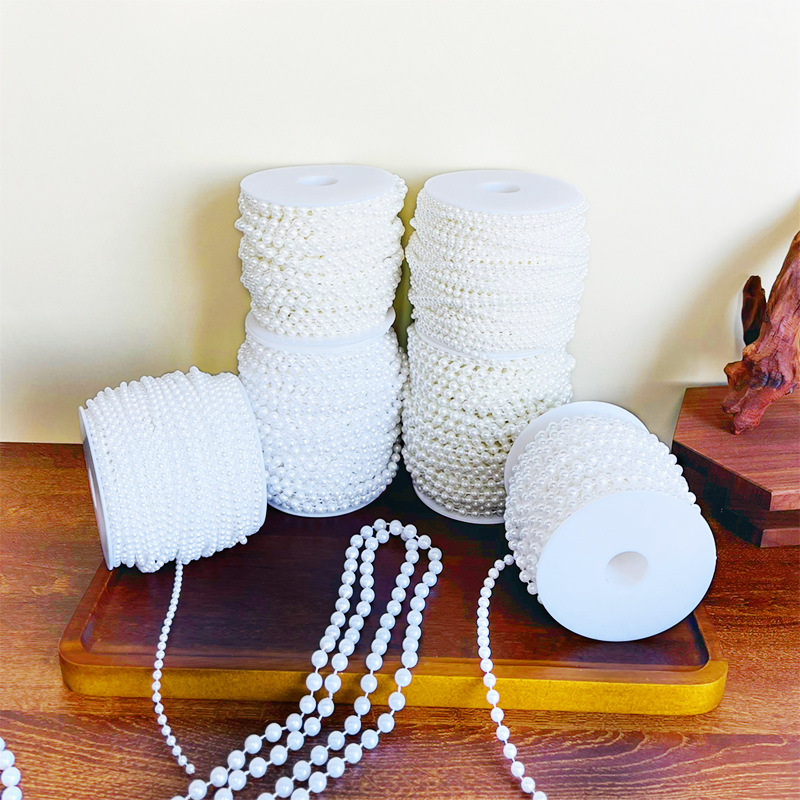 Imitation Pearl Chain DIY Jewelry Accessories Cotton Thread Ball Chain 4-10mm Connected Bead Chain Wedding Decoration Material