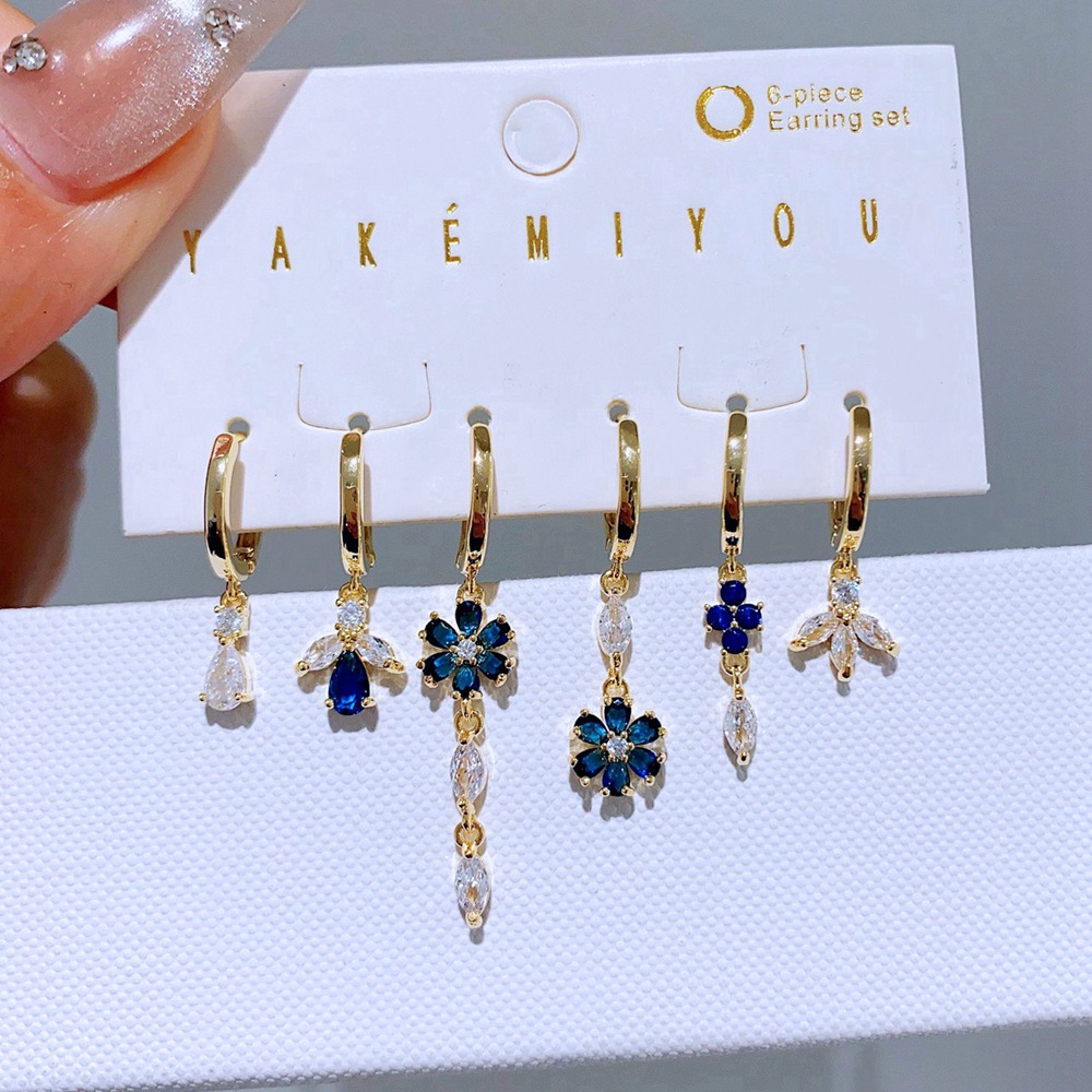 earrings with zircon