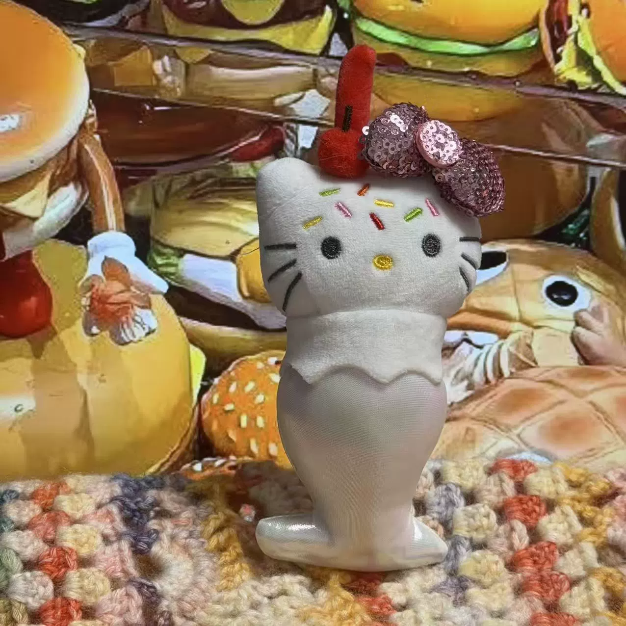 Плюшевый брелок-подвеска Hello Kitty, милый кукольный брелок для сумки, 11 см, легкий и прочный