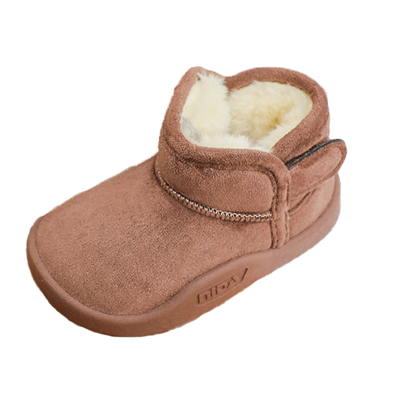 Scarpe invernali per bambini, con suola morbida e spessa, in cotone, con velcro, con parte superiore media, da passeggio_voghion.com