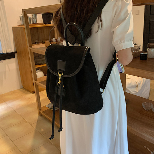 Export Korean version niche backpack eight breasts backpack velvet bag large capacity commuter bag handbag factory direct sale