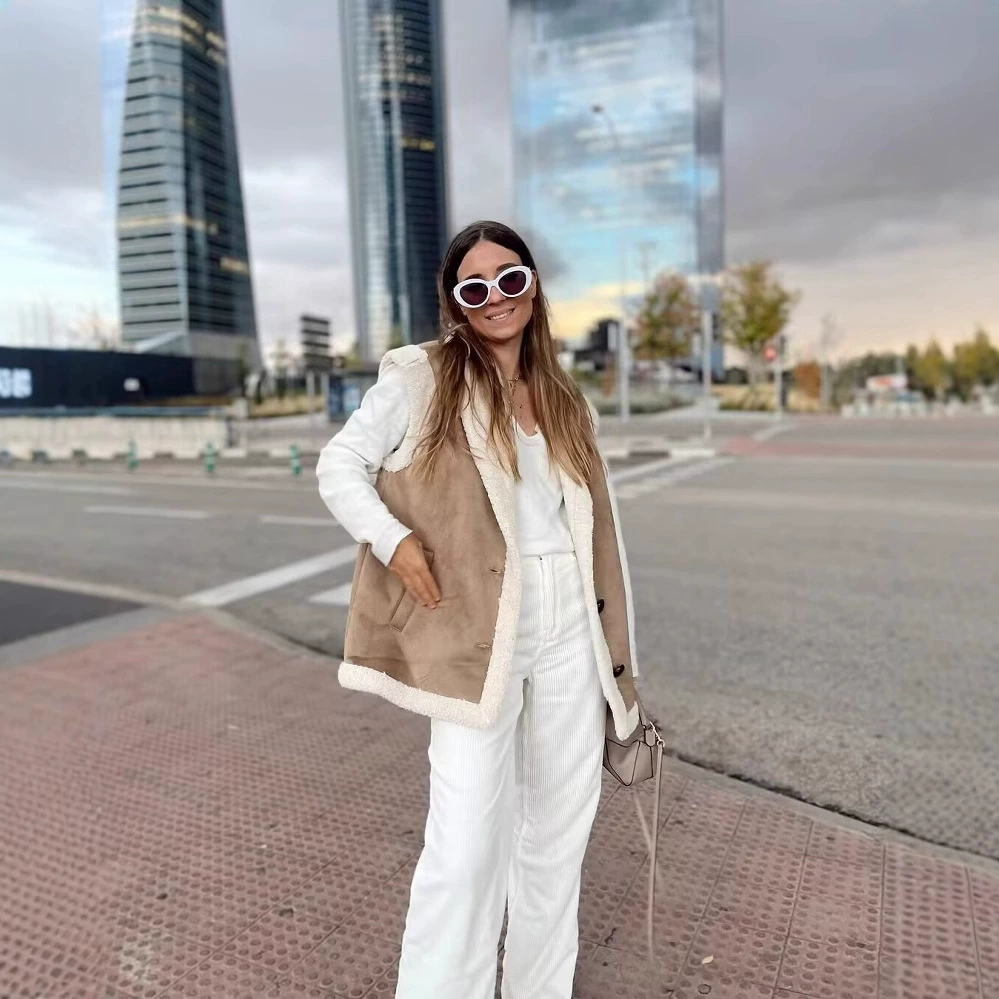 Популярный модный и универсальный замшевый жилет из Европы и Америки на AliExpress