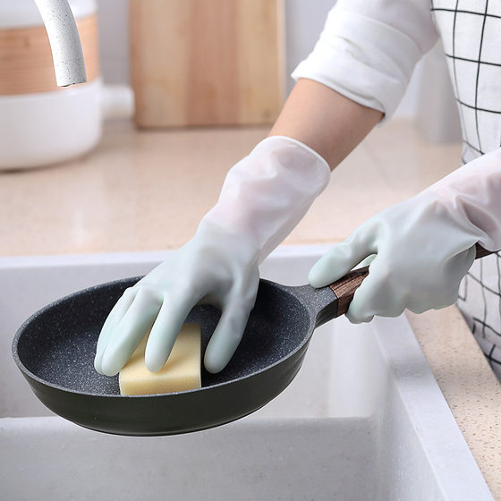 Household Gradient Housework Cleaning Gloves Kitchen Durable Laundry Dish Washing Gloves Latex Waterproof Protective Gloves
