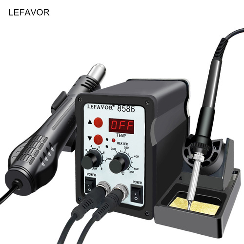 8586 digital display temperature adjustment desoldering station soft hot air gun welding station mobile phone repair tool air gun nozzle constant temperature baking gun