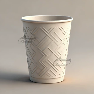 定制纸杯新华浮雕3DPaperCup创意压纹深度压纹一次性纸杯
