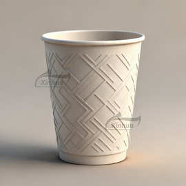 定制纸杯新华浮雕3DPaperCup创意压纹深度压纹一次性纸杯